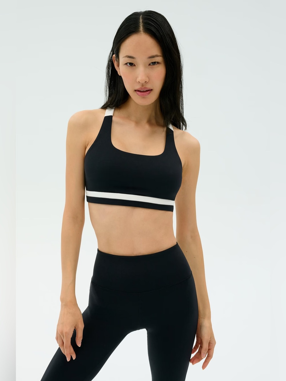 Splits 59 Miles Rigor Sports Bra Size Small Black White Crossover Back Yoga Gym